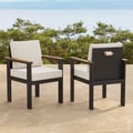 Tevara outdoor teak & aluminium eetkamerstoelen in wit, set van 2
