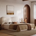 Modern King Size Chenille Upholstered Bed