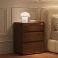 Table de chevet intelligente Meloa de 24 po en bois à 3 tiroirs avec éclairage LED et station de charge