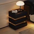 Humply Leather 3-Drawer Smart LED Nightstand