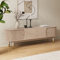72" Ash Wood Fluted TV Stand with Storage
