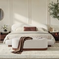 Rivo Upholstered Boucle Curved Bed & Bench Set