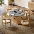 47"-63" Gray Extendable Dining Table Set with 4 Chairs