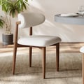 Modern PU Leather Dining Chair with Rubber Wood Legs