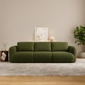 Modern 304cm 3-Seater Chenille Power Convertible Sleeper Sofa with Remote Control