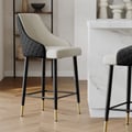 Diamic Black Faux Leather Upholstered Counter Stool, 1 Piece