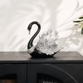 2-Piece Resin Swan Figurines – Elegant Black & Silver Swan Decorative Storage Set
