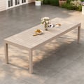 Wevara 104" Sand-Finished Aluminum Slatted Outdoor Dining Table in Sand