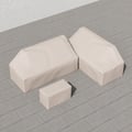 Slatera Outdoor 600D Tough Canvas Waterproof Patio Furniture Set Covers in Ivory