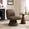 18" Boucle Upholstered Swivel Slipper Accent Chair