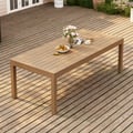 Table à manger d'extérieur à lattes en aluminium finition noyer Wevara 86.6"
