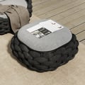 Cocaro Outdoor Hand-Woven Rope Footrest Storage Ottoman in Dark Grey