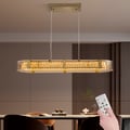 Linear Crystal Kitchen Island Pendant Light with Remote, 3-CCT Dimmable LED