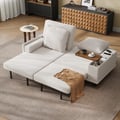 Canapé-lit futon convertible 2 places en velours Queen de 82 pouces avec table d'appoint