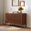 Stria 47" Fluted Natural 6-Drawer Dresser with Charging Station