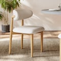 Modern PU Leather Dining Chair with Rubber Wood Legs, 1 Piece