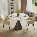 39" Modern Sintered Stone Dining Table Set with 2 Chairs