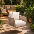 Costra Aluminium and Handwoven Rope Patio Hanging Swing Chair Single Seater