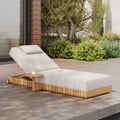 Outdoor Aluminum Adjustable Fluted Lounge Chaise in Warm White