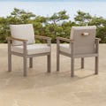 Chaises de salle à manger de jardin Tevara en teck et aluminium couleur sable, 2 pièces