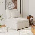36" Chenille Slipper Accent Chair with Hidden Storage & Removable Backrest