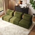 Sofá seccional modular de 3 piezas de chenilla Evergreen de 108 pulgadas con almacenamiento oculto