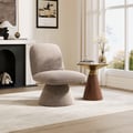 18" Performance Boucle Upholstered Swivel Slipper Accent Chair