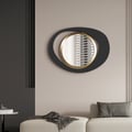 Abstract Wall Mirror, Matte Black and Gold, Horizontal or Vertical