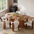 Dining Set 47"–79" Extendable Solid Wood Dining Table with 6 Chairs