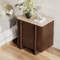 Lineva 24" 2-Drawer Nightstand with Faux Travertine Stone Top