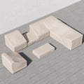 Grida Outdoor 600D Tough Canvas Waterproof Patio Furniture Set Covers in Ivory