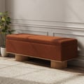 Teddy Fabric Fluffy Faux Fur Flip Top Wood Storage Bench