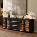 94" TV Stand with Chest Cabinet, Drawers and LED