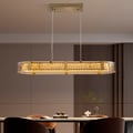 Linear Crystal Kitchen Island Light, Warm White Dimmable LED