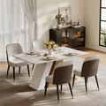 Dining Set 63" Modern Rectangle Sintered Stone Dining Table with 4 Chairs