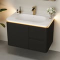 Modern 31.5" Floating Bathroom Vanity with Sink, Soft LED, Ample Storage