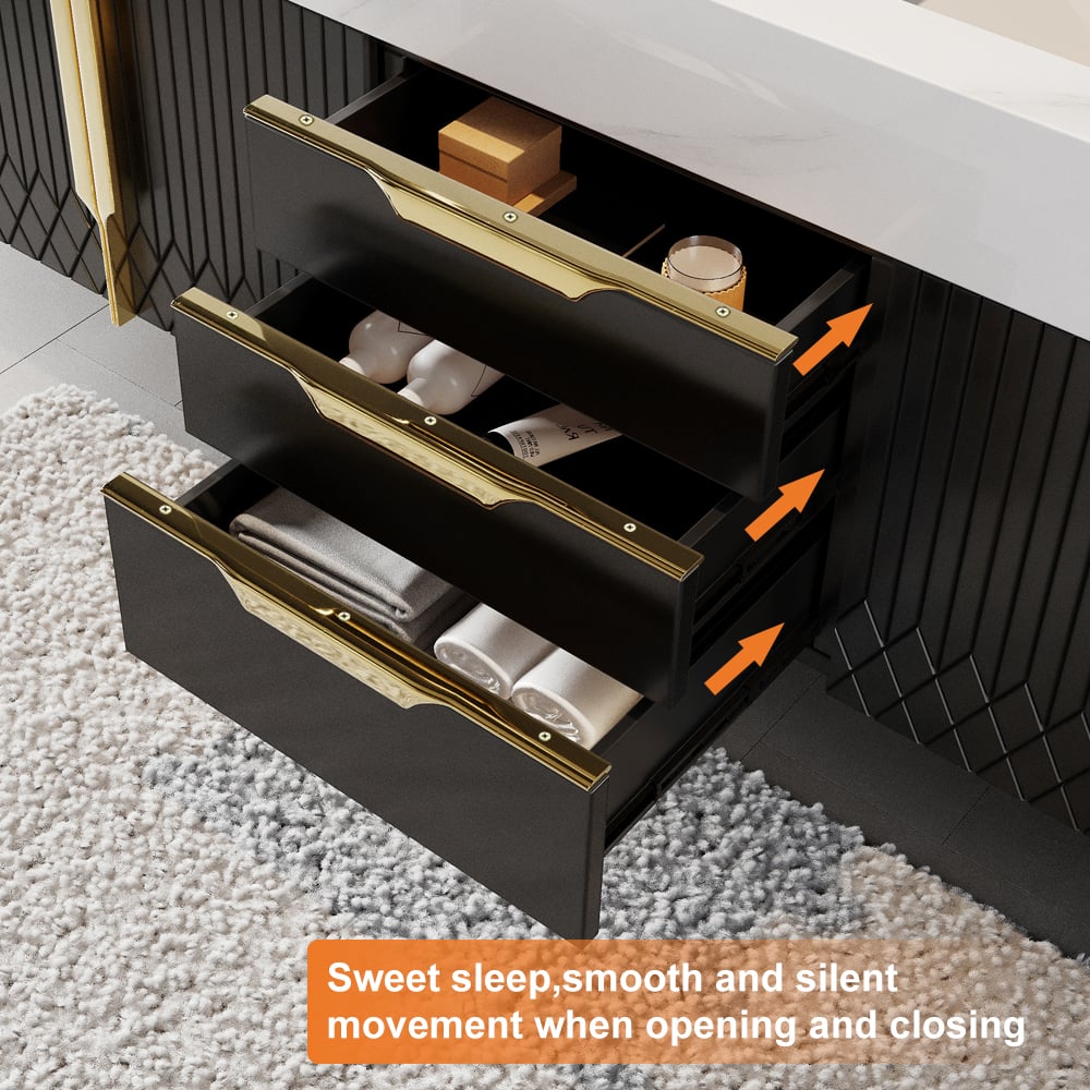 Meuble double vasque suspendu Aro 150 cm avec plateau en pierre frittée image de fenêtre