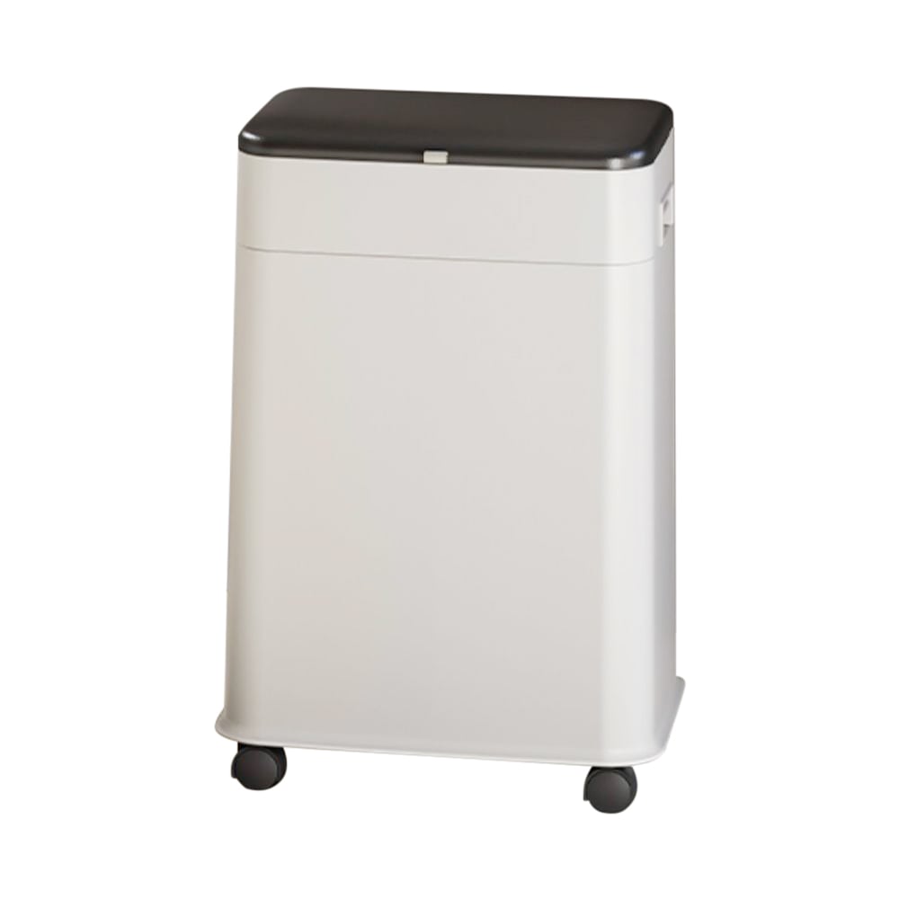 Poubelle de cuisine blanche relevable, poubelle roulante avec couvercle image de fenêtre