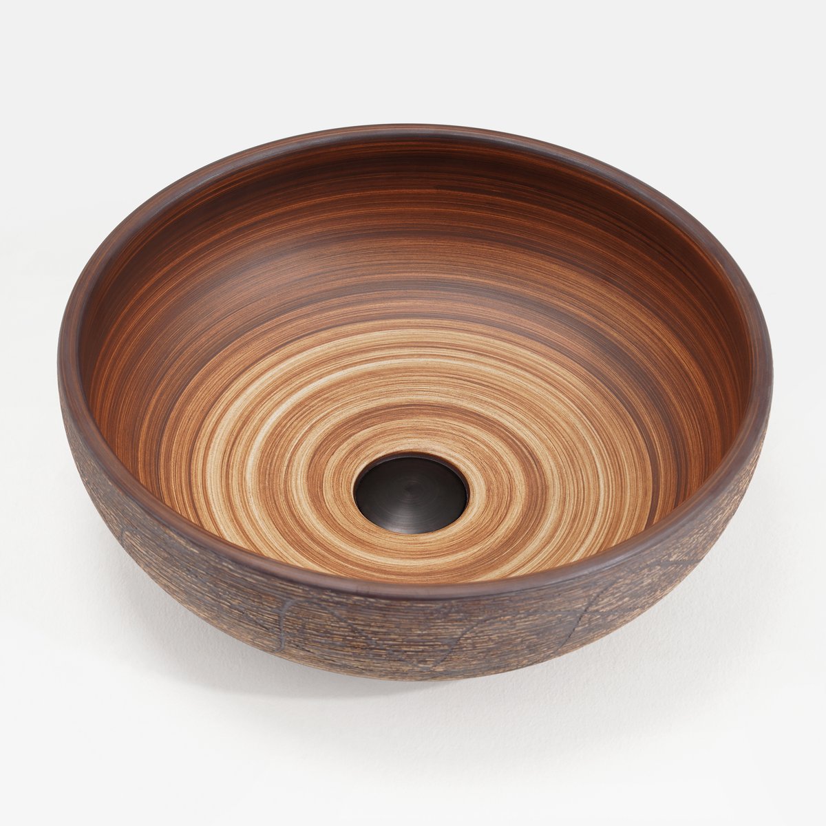 Bassin de comptoir de salle de bain rond en céramique de 400 mm, lavabo rétro image de fenêtre