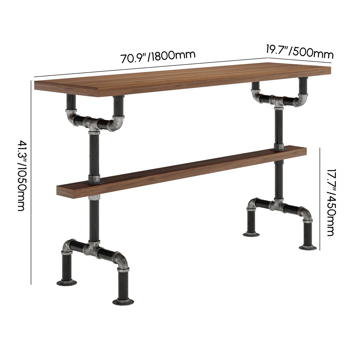 1800mm Table de Bar Industrielle Table de Pub Poids, dimensions, image