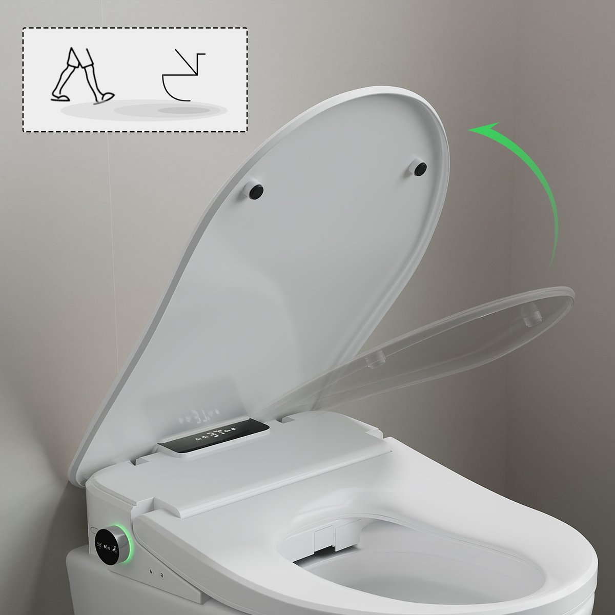 Abattant WC japonais en forme de V avec ouverture automatique image de fenêtre