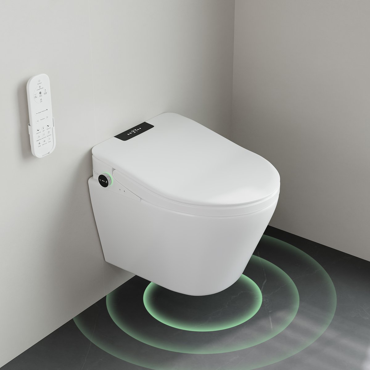 Abattant WC japonais en forme de U avec ouverture automatique image de fenêtre