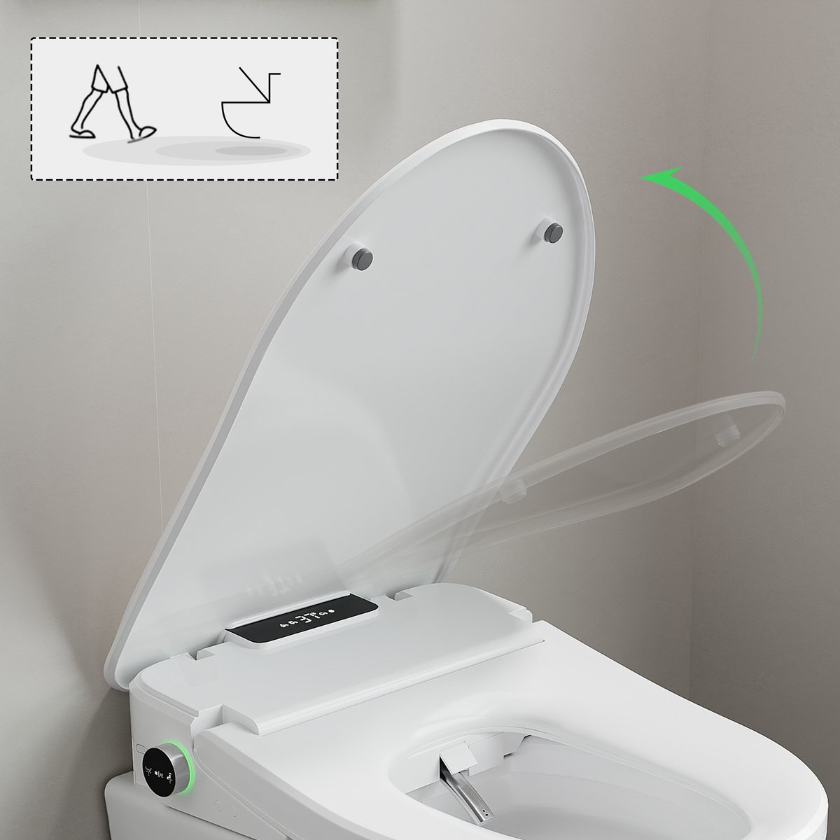 Abattant WC japonais en forme de U avec ouverture automatique image de fenêtre