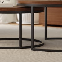 Set di 2 Tavolino da Caffè, Tavolini da Salotto Rotondo Moderno, Tavolino da Divano,Tavolino da Caffè Moderno in Legno,per soggiorno, ufficio, hotel(70+60cm