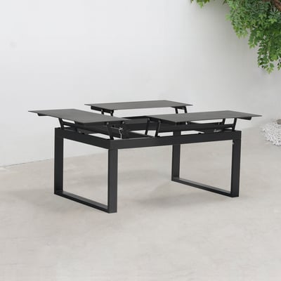 Aluminum Rectangle Outdoor Coffee Table Extendable Tabletop | Homary