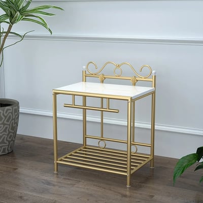 Modern Gold End Table Rectanlgular with Storage-Homary