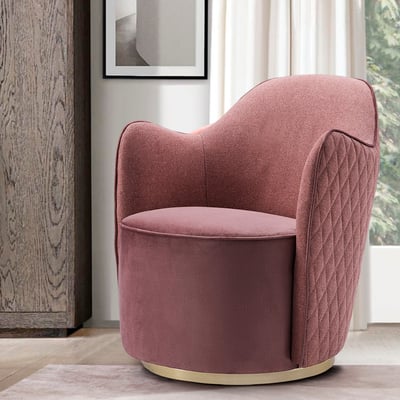 Sessel Runde Form Moderner 700mm Akzent Stuhl Rosa Sessel Runde Form Stuhl-Homary
