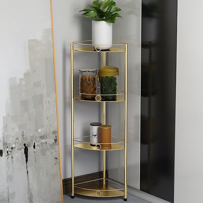 4-Tier Multi-Use Metal Corner Shelf Plants Stand Bathroom Storage Shelf ...