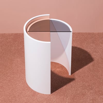 Modern Round White Glass Top Small End Table Set | Homary UK