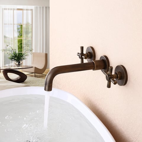BERNSTEIN - Colonne de douche thermostatique murale laiton + tête de